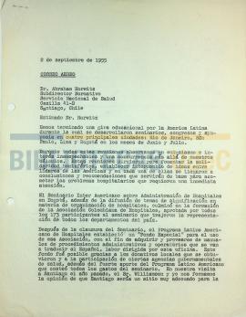 Carta del Dr. José González al Dr. Abraham Horwitz.