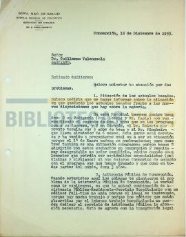 Carta del Dr. Ignacio González G. al Dr.Guillermo Valenzuela.