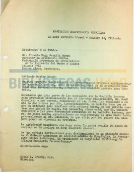 Cartas entre  Edwin L. Crosby  y el Dr. Ricardo Hogg Peralta Ramos.