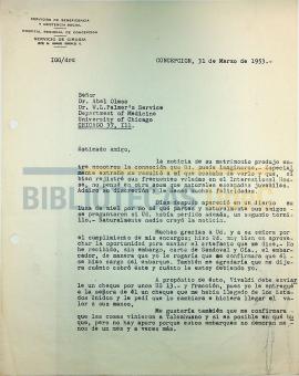 Carta del Dr. Ignacio González G. al Dr. Abel Olmos.