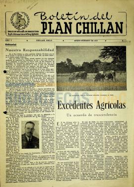 Boletín del Plan Chillán, Año I No.1 Enero - Febrero 1955.
