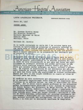 Carta del Dr. José González al Dr. Abraham Horwitz Barak.