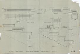 Planos y detalles de las escaleras de la Casa del Arte José Clemente Orozco.