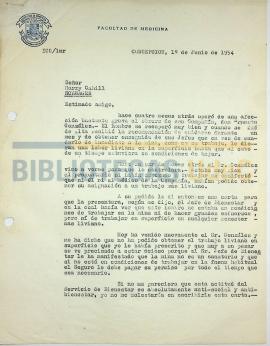 Carta del Dr. Ignacio González G. al Sr. Harry Cahill.