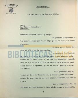 Carta de don Gustavo C. Fricke a don Ignacio González G.
