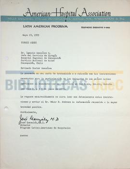Carta del Dr.  José González al Dr. Ignacio González G.