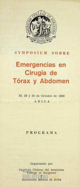 Programa del Symposium sobre Emergencias en Cirugía de Tórax y Abdomen