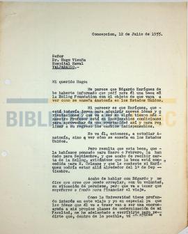 Carta de Ignacio González G. al Dr. Hugo Vicuña.