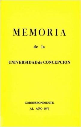 Memoria de la Universidad de Concepción correspondiente al año 1976.