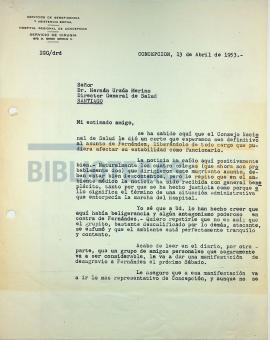Carta del Dr. Ignacio González G. al Dr. Hernán Urzúa Merino.