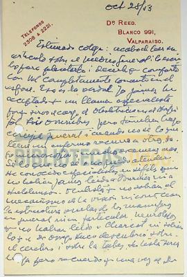 Carta de Erwin Reed al Dr. Ignacio González Ginouvés.