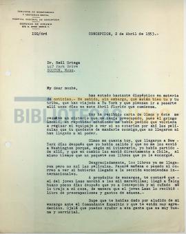 Carta del Dr. Ignacio González G. al Dr. Raúl Ortega.