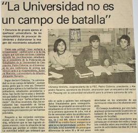 "La Universidad no es un campo de batalla"
