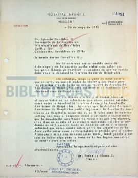 Carta del Dr. Federico Gómez S. al Dr. Ignacio González G.