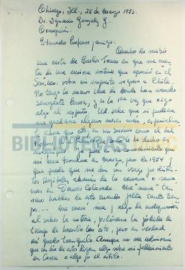 Carta de A. H. Olmos al Dr. Ignacio González G.