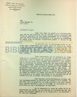 Carta de Ignacio González G. a Luis Bossay L.
