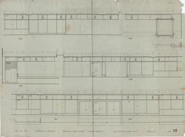 Plano de ventanales de aluminio del  primer piso de la Casa del Arte José Clemente Orozco.