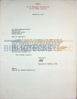 Carta del Dr. Benjamin Horning al Dr. Darío Enríquez Bello.