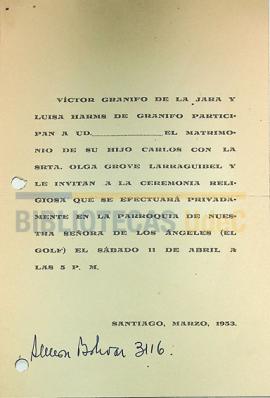 Carta del Dr. Ignacio González G. a Guillermo Grove.