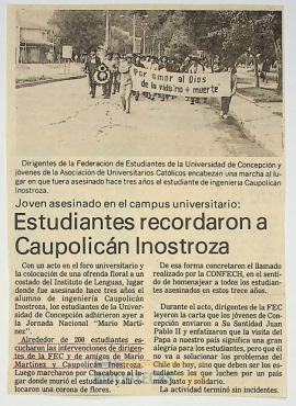 Estudiantes recordaron a Caupolicán Inostroza