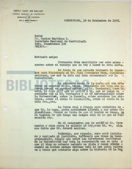 Carta del Dr. Ignacio González G. al Dr. Carlos Martínez G.