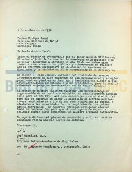 Carta de José González al Dr. Enrique Laval.