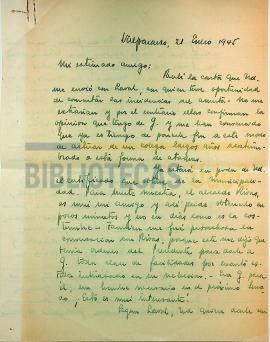 Carta de  A.G. a don Ignacio González Ginouvés.