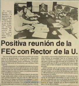 Positiva reunión de la FEC con Rector de la U.