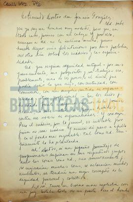 Carta de Caupolicán Montaldo al Dr. Ignacio González G.