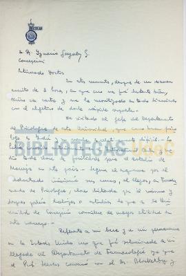 Carta del Dr. Ennio Vivaldi al Dr. Ignacio González G.