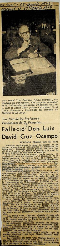 Falleció Don Luis David Cruz Ocampo.