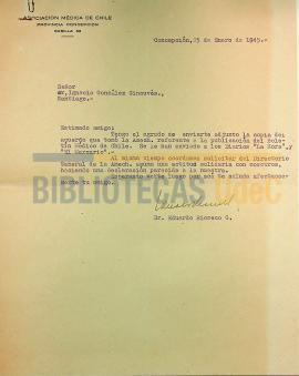 Carta del Dr. Eduardo Rioseco G. a don Ignacio González Ginouvés.