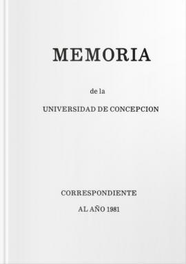 Memoria de la Universidad de Concepción correspondiente al año 1981.