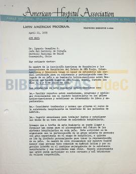 Carta del Dr. José González al Dr. Ignacio González G.