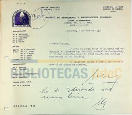 Carta del Dr. Alfonso Asenjo al Dr. Ignacio González G.