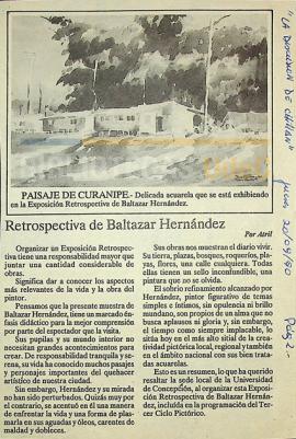 Retrospectiva de Baltazar Hernández / por Atril.