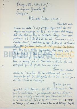 Carta de A. Olmos C. al Dr. Ignacio González G.