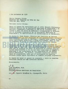 Carta de José González al Dr. Gustavo Fricke.